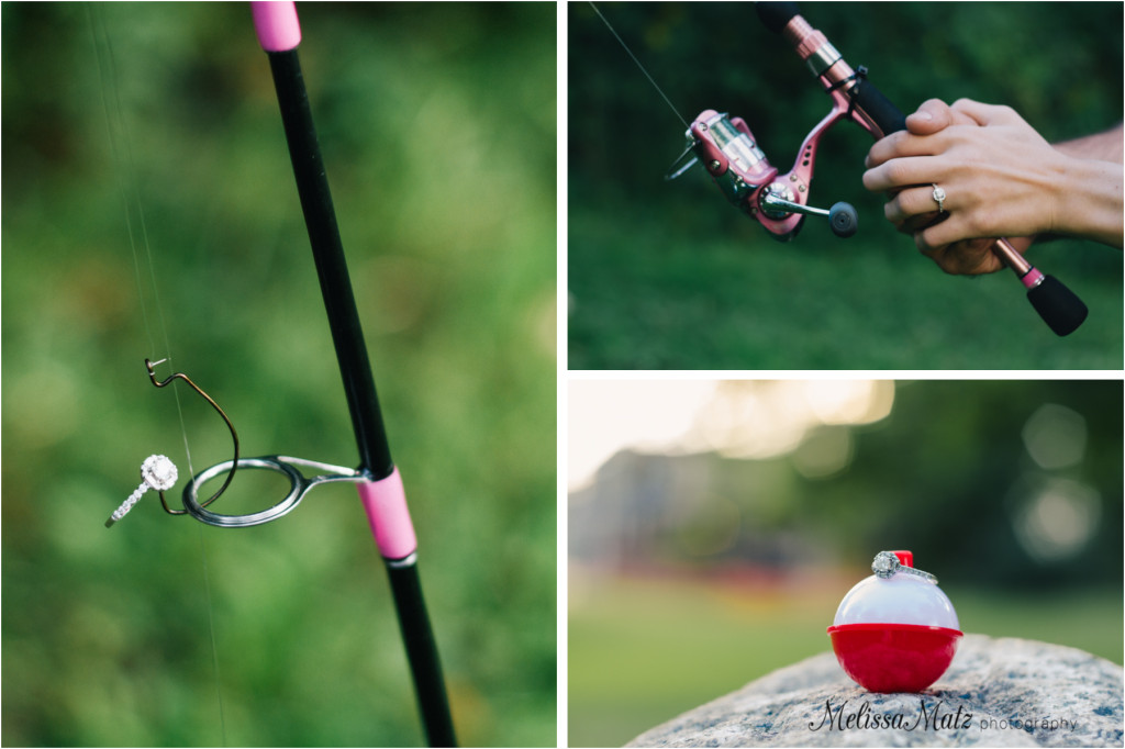 Engagement photo session featuring the couple's love for fishing