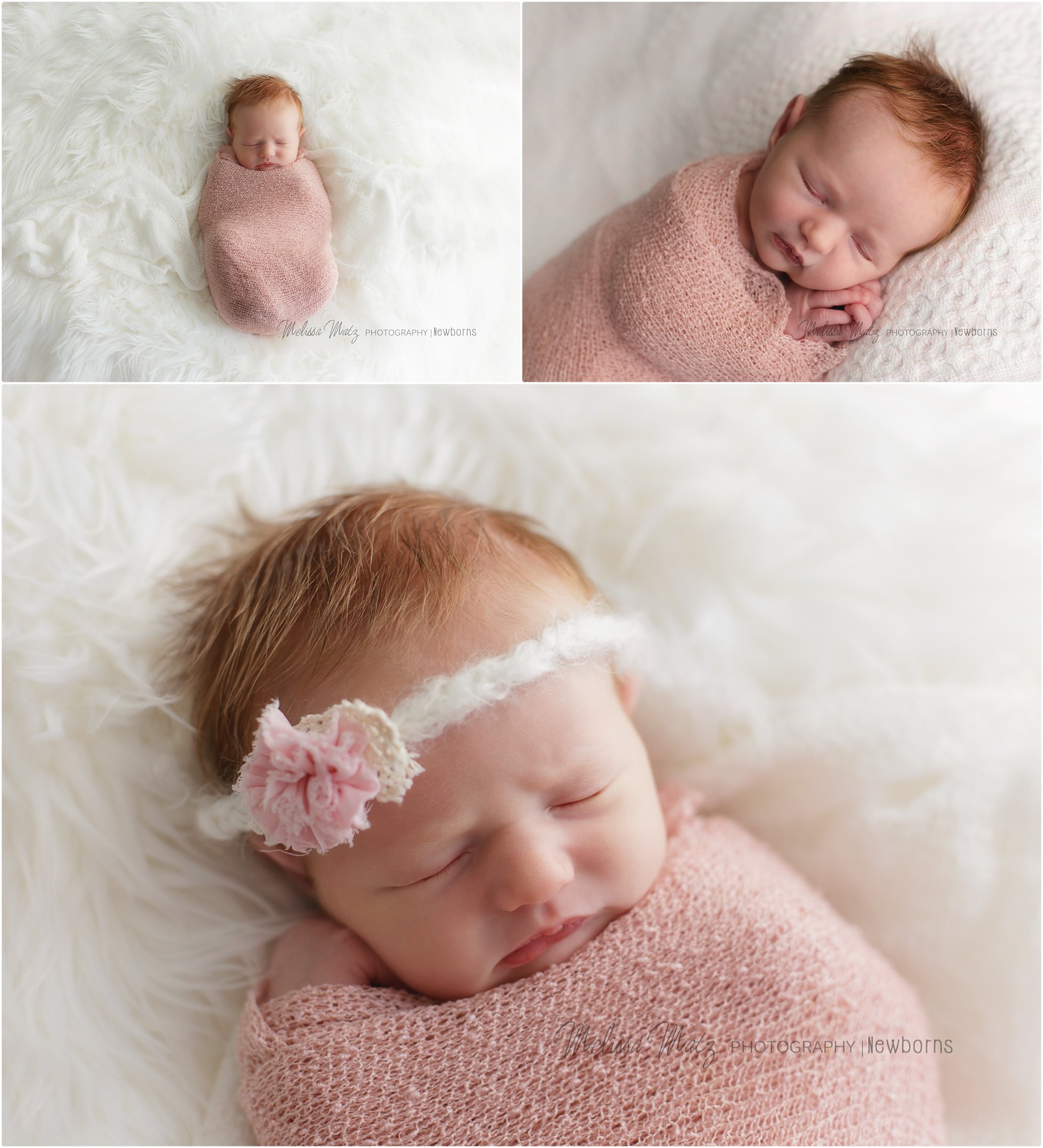 newborn baby girl red hair photo session