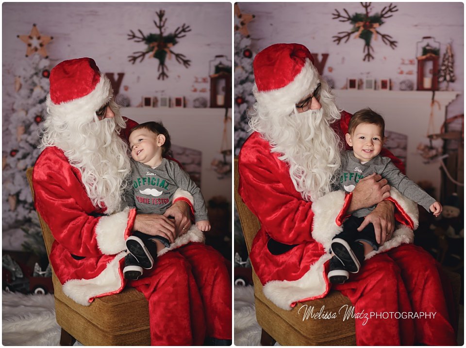 macomb county baby photographer with Santa 