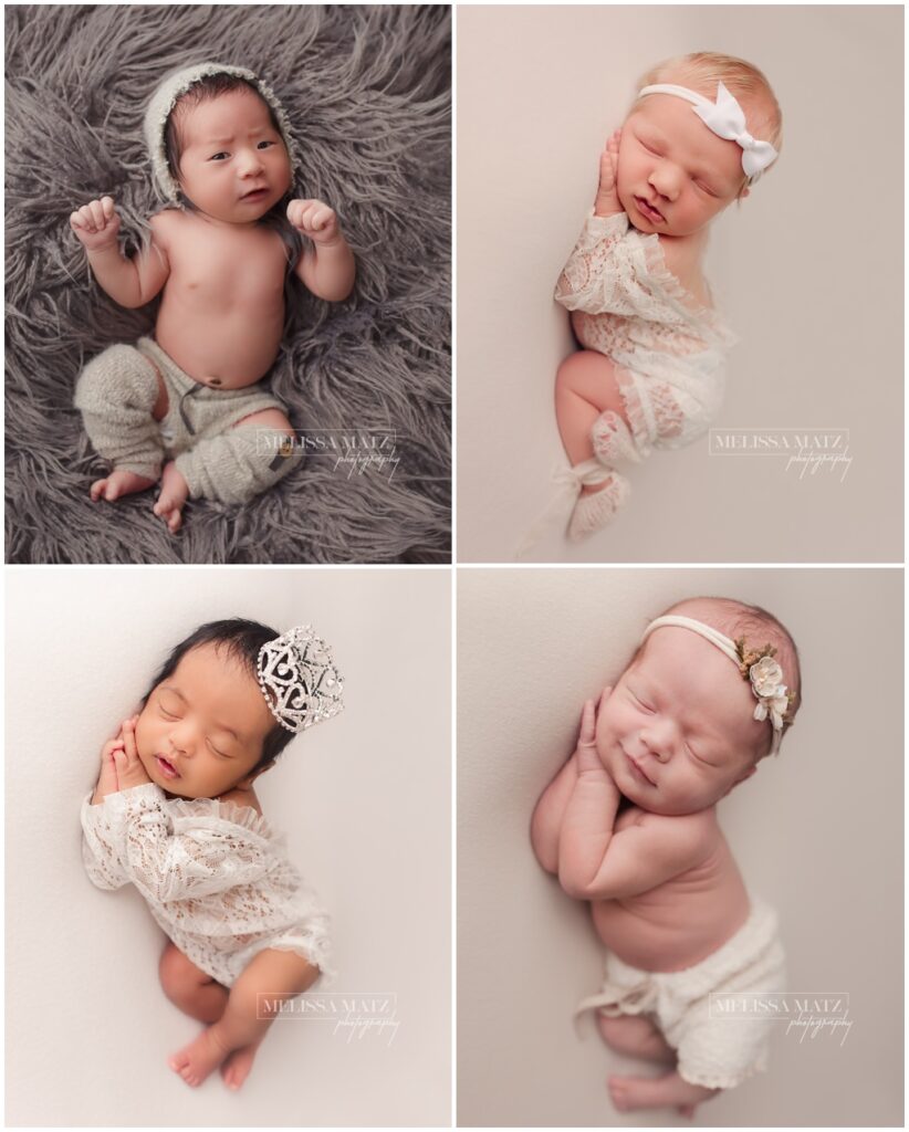 newborn babies during their photography sessions done in shelby township mi studio
