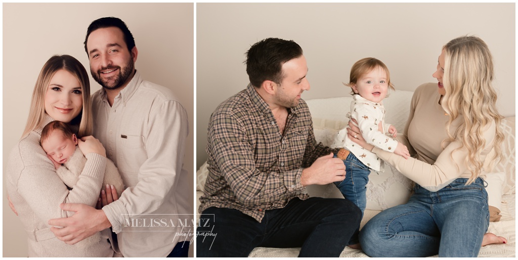 family portion of a newborn session and one year portraits in shelby township mi photo studio