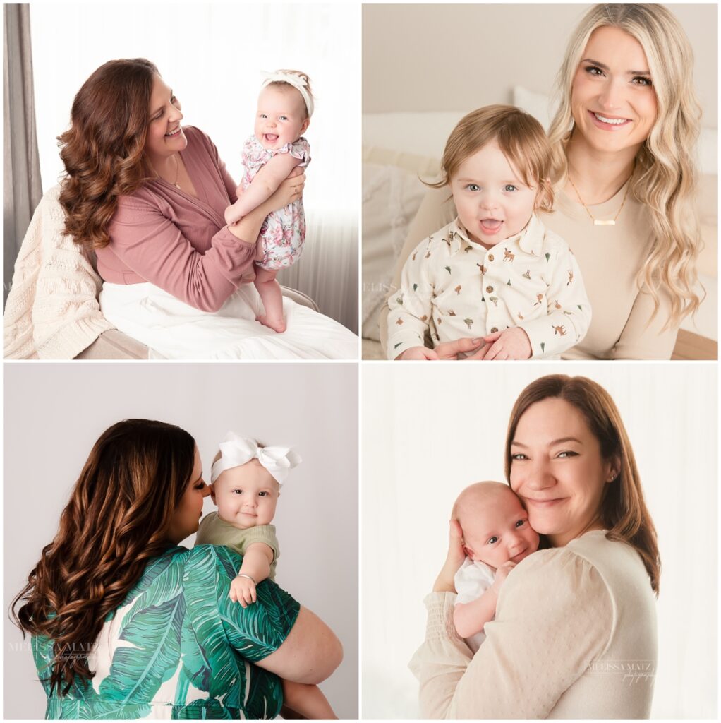 moms with their babies during their photo sessions in Shelby Township MI