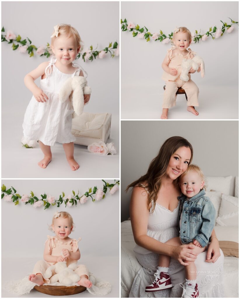 one year old cake smash session in studio
