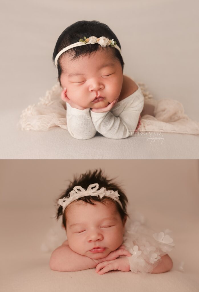 newborn froggy pose done in shelby township photography studio